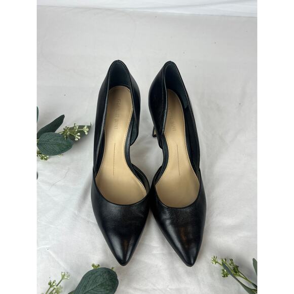 Gianni Bini Black Leather Pointed-Toe Pumps – Size 7.5 - Picture 1 of 3